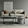 Set of 2 Round Nesting Coffee Table Compact Stacking Side Tables Space-saving