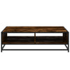 Coffee Table Smoked Oak 100x100x30 cm Engineered Wood and Metal