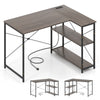 Home Office Computer Desk with Reversible Adjustable Storage Shelves