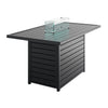 6 Seater Black Aluminium Garden Dining Set with Firepit Table FTR139