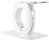 Halo High Gloss Dining Table In White And Milo Marble Effect