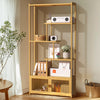 6 Tiers Bookshelf Floor Standing Open Storage Shelves with Cabinet Hallway Entry