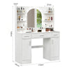 Large Dressing Table w/ Hollywood Bulbs Mirror 3 Drawer Multi-Socket Makeup Zgyo