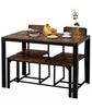 Industrial Space Saving Dining Table and 2 Chiars Bench Set Kitchen Dining Set