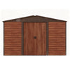 10X8ft Galvanized Metal Garden Shed Outdoor Tool Storage Shed With Base Brown