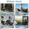 4 Seater Rattan Garden Furniture Set Patio Sofa Table Chairs Glass Outdoor