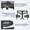 Outdoor Round Picnic Table & Bench Garden 115cm Coated Steel Table