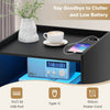 LED Side End Table Storage Nightstand Smart Bedside Table Cabinet Living Room