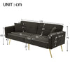 FABRIC SOFA BED LOVE SEAT SOFA SETTEE COUCH WITH GOLD METAL LEGS & CUSHIONS GREY