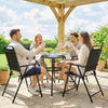 Folding Garden Chairs Set of 4 Garden Dining Chairs, Slatted Seat, Black