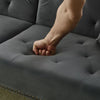 Modern Sofa Bed 2 Seater Click Clack Settee Recliner Couch with Metal Legs Grey