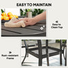 5 Piece Garden Furniture Set, Outdoor Dining Set w/ 4 Stackable Chairs Dark Grey