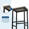 3pcs Dining Table Set w/ 2 Bar Stools,Small Kitchen Table&Storage Shelves Flat