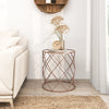Set of 2 Modern Space Saving Side Table Stackable Round End Table W/Mirrored Top