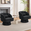 360° Swivel Accent Chair Upholstered Barrel Chair w/Striped Backrest Living Room