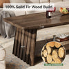 2-Tier Solid Wood Coffee Table, 47-Inch Farmhouse Center Table for Living Room