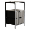 Modern 2 Drawers Bedside Table with Power Supply Nightstand Bedroom Furniture UK