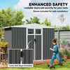 8 x 4 ft Garden Storage Shed, Outdoor Metal Shed, Dark Grey