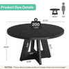 Round Dining Table for 4, 47-Inch Farmhouse Circle Kitchen Table for Dinner Room