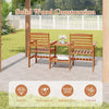 Wood 2-Seat Conversation Set Outdoor Patio Loveseat with Coffee Table