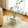 Acrylic Side Table Acrylic End Table Decorative Bathroom Bedroom with Sleek Edge