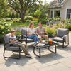 4 Piece Garden Furniture Set, Outdoor Sofa Set with Loveseat, Armchairs, Table