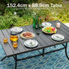 7 Piece Metal Outdoor Patio Dining Set with Umbrella Hole Patio Furniture Set