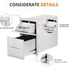 Outdoor Kitchen Cabinet Stainless Steel 2 Drawer w/Paper Towel Holder BBQ Island