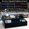 LED Coffee Table Modern 2-tier High Glossy Black Coffee Table