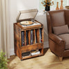 Rolling Vinyl Display Shelf Storage Cabinet with Drawer & Open Shelf