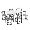DINING TABLE AND CHAIRS SET MARBLE EFFECT DINING TABLE COMBINATION SPACE-SAVING