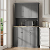 Modern Freestanding Kitchen Pantry Cabinet with Adjustable Shelves, Grey
