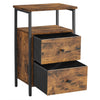 Bedside Table, Sofa Table, Nightstand with 2 Drawers, Industrial LET521B01