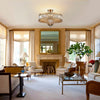 Luxury Crystal Ceiling Light 6-Light Semi Flush Mount Ceiling Light Fixture Lamp