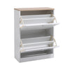 White 2 Drawers Shoe Rack Footwear Storage Hallway Cabinet Organiser Cupboard