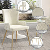 Velvet Dining Chairs Set of 2, Beige Chairs With Gold Metal Legs for Dining Room