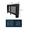 RADIATOR COVER Wall Cabinet MDF Wood Black Horizontal Line Grill Shelf Cabinet