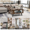 Industrial Coffee Table 2-Tier Wooden Center Table Small Side Table Living Room