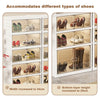 6-Tier Shoe Storage Unit,Foldable Organizer with Transparent Magnetic Doors