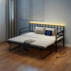 Single Size Metal Sofa Bed Frame with Trundle-Black