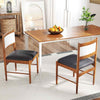 Wooden Dining Chair Set of 2 Upholstered Kitchen Chairs-Brown