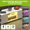 High Gloss Coffee Table with LED Light Living Room Cocktail Sofa Center Table
