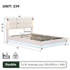 OTTOMAN STORAGE BED 4FT6 DOUBLE SIZE UPHOLSTERED BED FRAME HEADBOARD, LED & USB