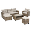Garden Furniture Set London Rattan Corner Sofa Table Chairs Beige UK Stock