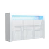 TV Unit | 155cm Sideboard | Cabinet | Cupboard | White High Gloss Doors Free LED