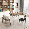 4 Pcs Rectangular Kitchen Table Dining Table Set w/ Bench & Upholstered Chairs
