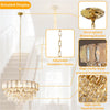 10-Lights Gold Crystal Chandelier Kitchen Island Pendant Light Entryway Hallway