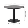 Wooden Round Dining Table Modern Kitchen Table w/ Metal Base Space Saving 100CM