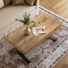 47.24-Inch Rectangle Coffee Table Industrial Wooden Center Table for Living Room