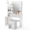 Dressing Table With Drawers LED Mirror Set Makeup Desk Vanity Table Bedroom UK